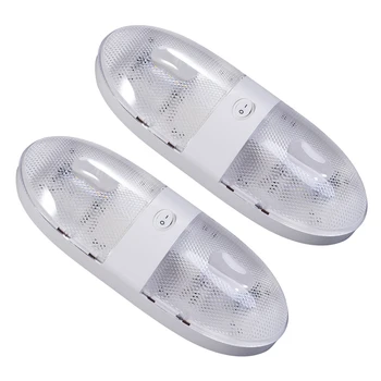 

4Pcs Double LED 12V 4W RV Dome Light With On/Off Switch Interior Replacement Lighting For Motor Campers Trailers RV Lights