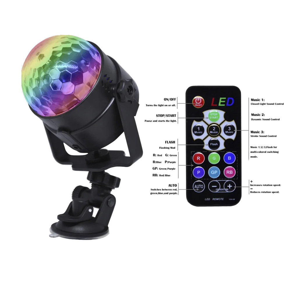 Remote control Led stage light RGB Colors DJ Disco Ball Lumiere Sound