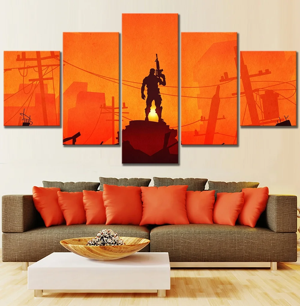 

5 Piece Fortnight Battle Royale Game Poster Paintings on Canvas Fort Cartoon Nite Wall Pictures Decor Canvas Wholesale
