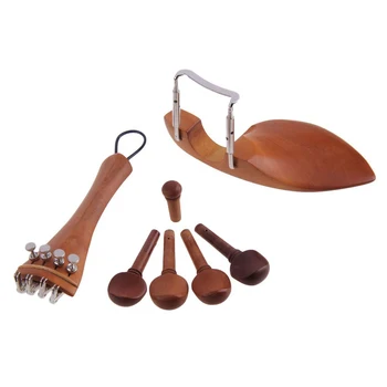 

A Natural Jujube wood 4/4 violin Parts accessories Set of Fine-Tuning, Chinrest Chin Rest, Strings, Tail Nail, Tail Rope, Scre