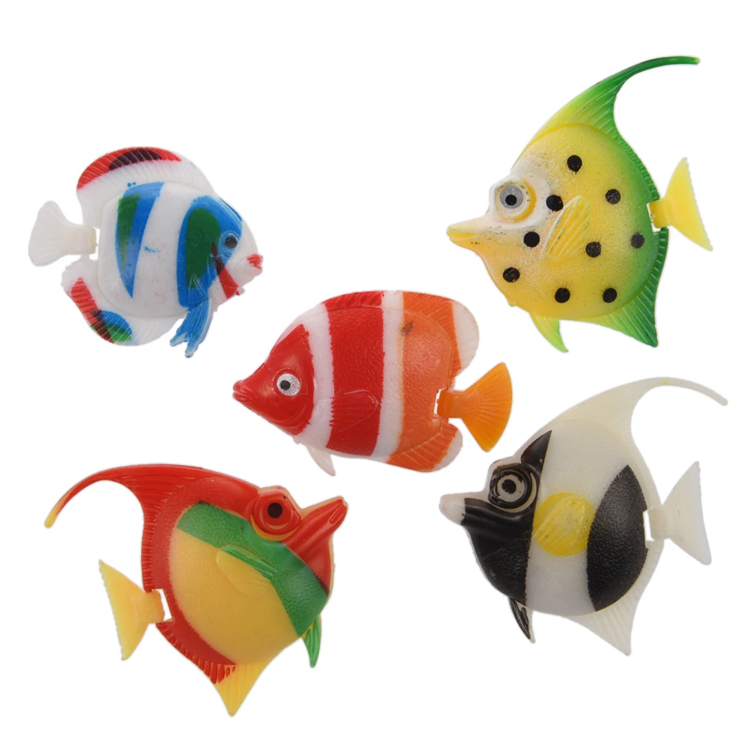 

SNNY-Artificial Multi-colored Plastic Fish Ornament 5Pcs for Aquarium