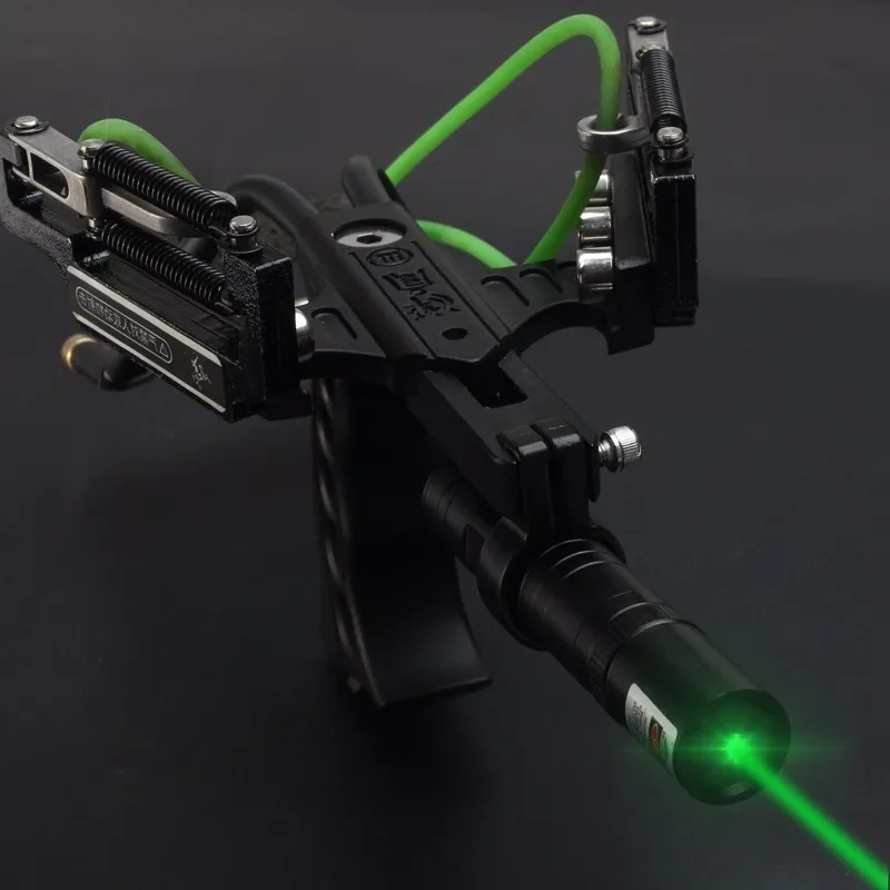 

Free Shipping Stone Launcher Slingshot Non-rusting Alloy Laser aiming Bow And Arrow Reusable Catapult Crossbow Outdoor Sports