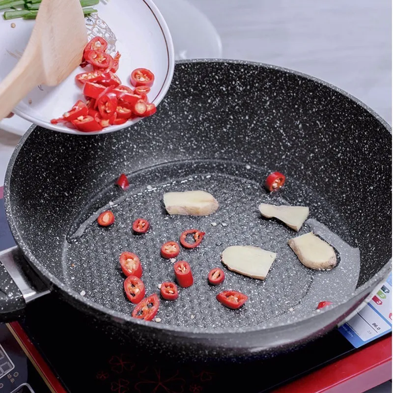 Новый 20 28 см антипригарная сковорода медицинский камень Wok покрытие шеф повара