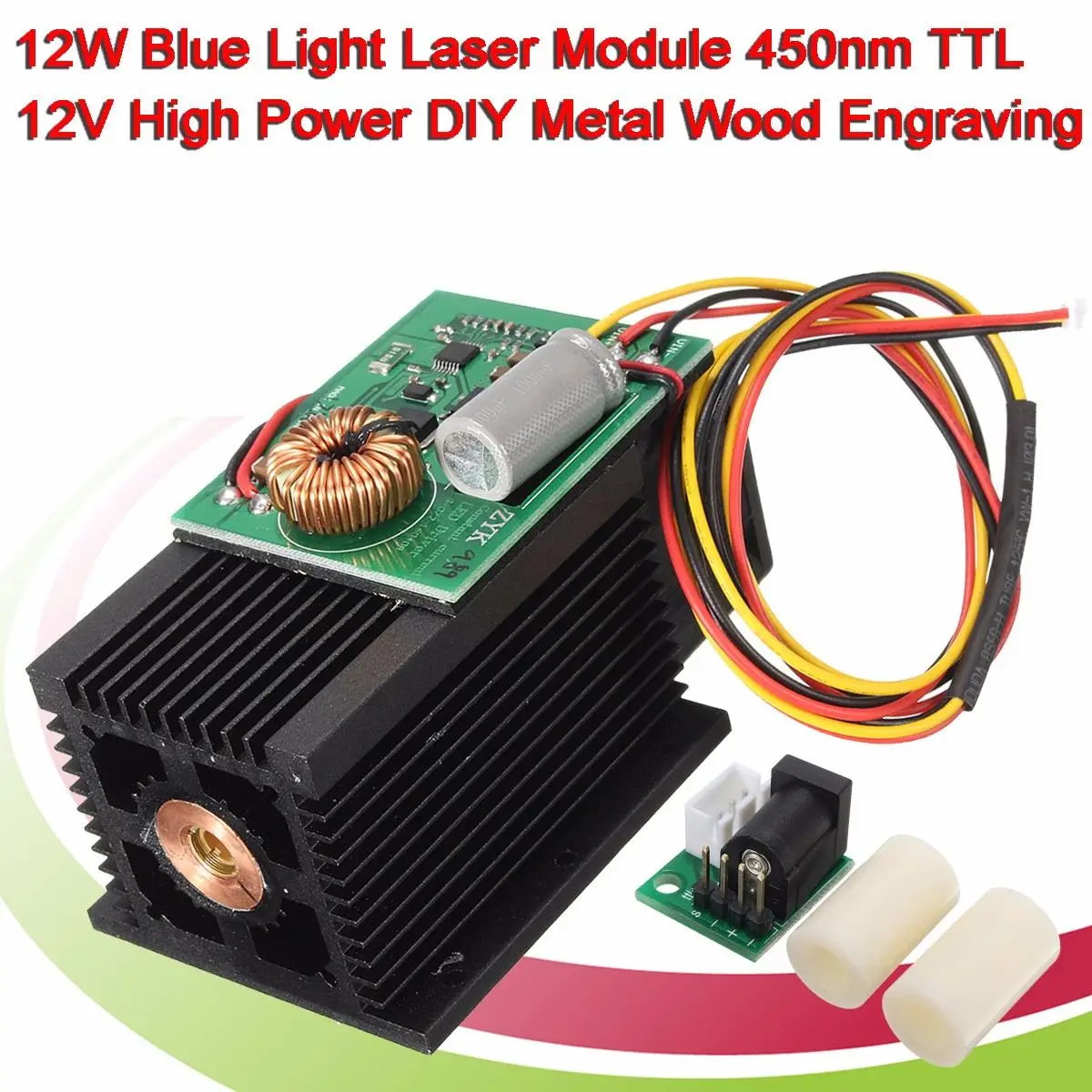 

Blue Light Laser Module TTL Blue Laser Head 450nm 12W DC 12V High Power for Mini DIY Metal Wood Engraving Cutter Machine