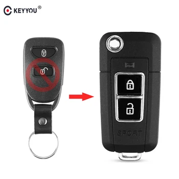 

KEYYOU Modified 2 Button Flip Folding Key Shell For Kia Sportage 2005-2008 Sorento Auto Remote Key Case Switchblade Key Cover