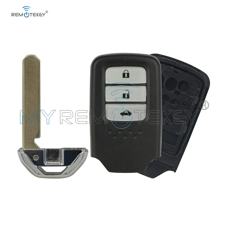 

Remtekey smart key shell case with emergency key 3 button For Honda Accord CRV Fit