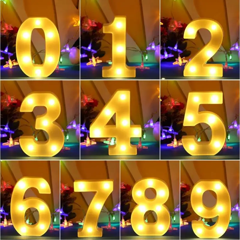 Светодиодный светильник с буквами и алфавитом для свадьбы, дня рождения, рождественской вечеринки, украшение огнями, светящийся светодиодный светильник с цифрами 26 английского алфавита