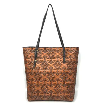 

High Quality Real Cowhide Shoulder Shopping Top Handle Bag Large Capacity Tote Bags Embossed Genuine Leather Women Handbag New