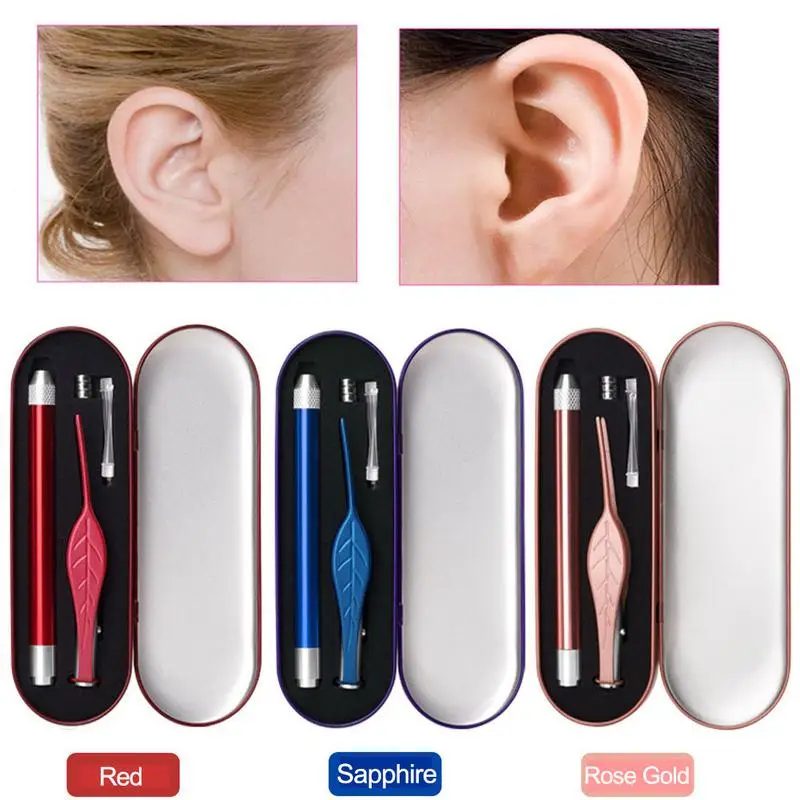 

Two-piece device battery type luminous luster wax remover ear treatment cleaner ear spoon cleaning tool