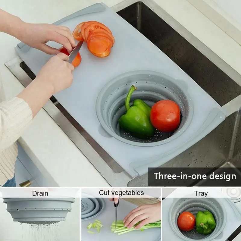 Preise 3 In 1 Multi Funktion Tablett Sink Drain Korb Schneiden Bord Filter Hacken Blöcke Fleisch Gemüse Obst Korb lagerung Cho