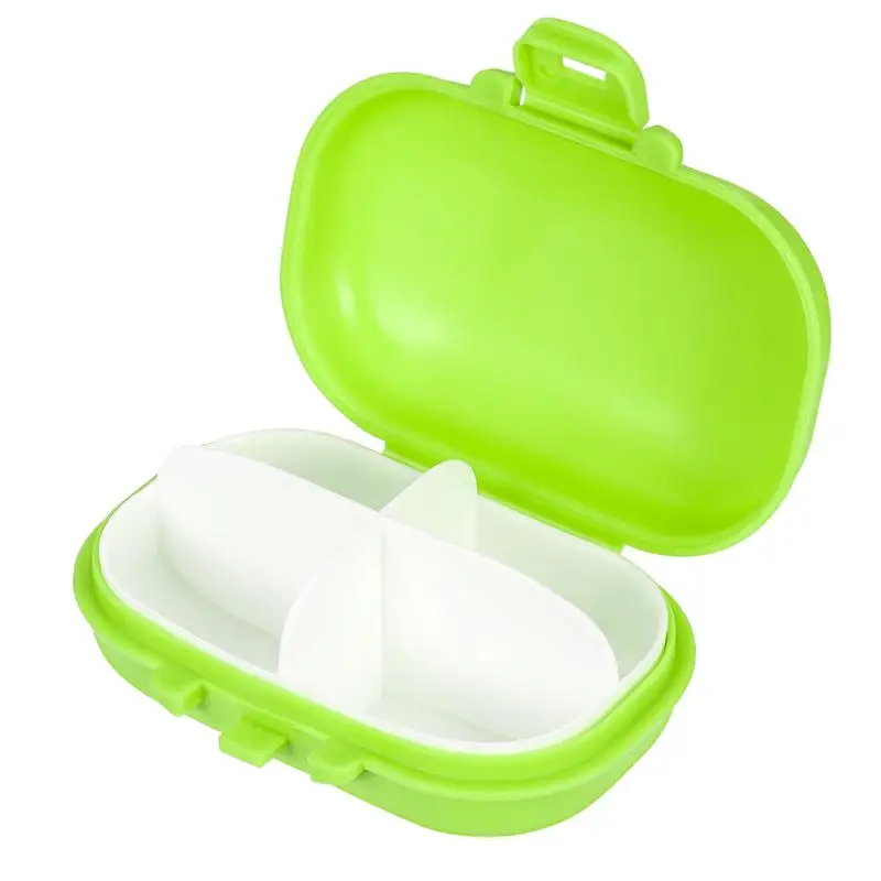 

BESTOMZ 1PC Pill Organizer 4 Compartments Plastic Mini Macaron Container Storage Box for Small Gadgets Pills Medicine
