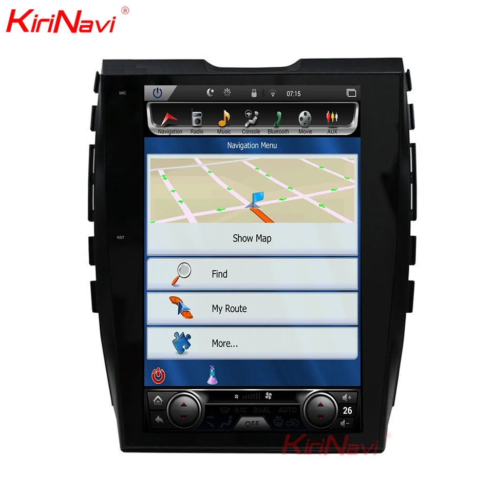 Cheap KiriNavi Vertical Screen Tesla Style 12.1 Inch Android 6.0 Car Radio Multimedia For Ford Edge GPS Navigation Bluetooth 4G 2015+ 3