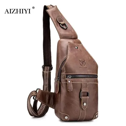 Homens de Couro Bolsa do Mensageiro Bolsa da Forma dos Homens Bullcaptain Genuíno Ocasional Crossbody Bolsa Peito Dropship 2020