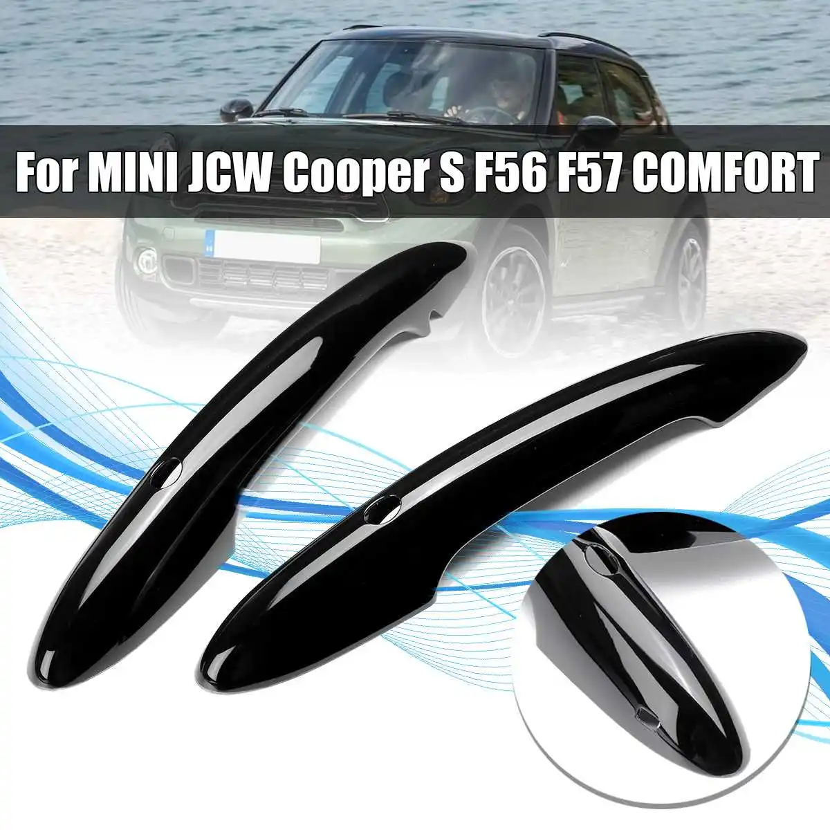 

2pcs Car Styling Exterior Gloss Black Door Handle Covers Fits For MINI JCW CooperS F56 F57 Auto Exterior Parts