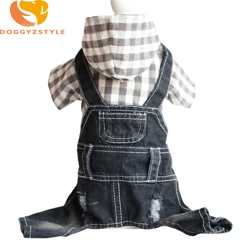 

Stripe Dog Jumpsuits Jean Four Legs Dog Clothes Pet Clothes For Teddy Puppy Summer Jacket DOGGYZSTYLE
