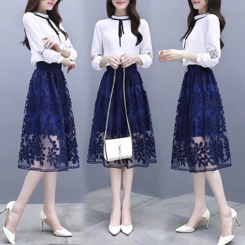 

Chiffon long-sleeved dress female spring new ladies temperament small fragrance heart machine skirt design feeling thin