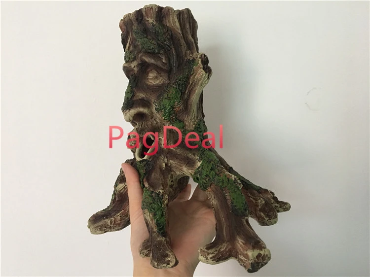 Aquarium Ornament Large Tree Root Trunk Grandpa Face L26cm Fish
