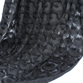 

3D Eyes Feature Tassel Fringe Chiffon Fabric Dress Making designer fabric 150cm wide by Yard