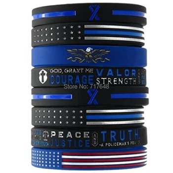 

100pcs thin line Policeman's Prayer American Flag with Bald Eagle Emblem wristband silicone bracelets free shipping by epacket A