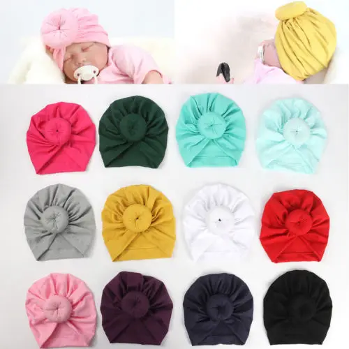 

Cute Infant Newborn Baby Girl Hat Toddler Comfy Knot Hospital Cap Beanie Hat Girls Cute Solid
