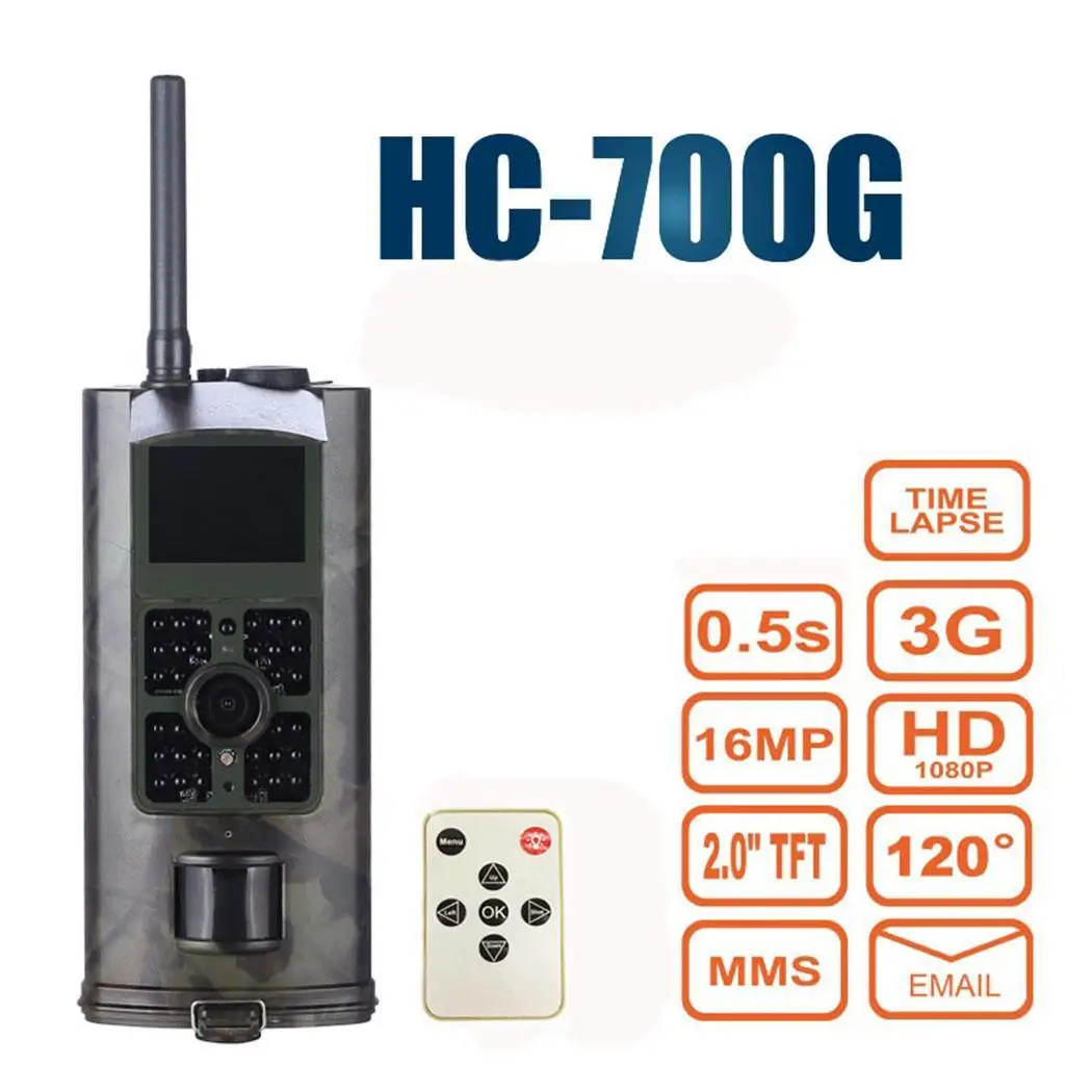 Охотничья камера HC-700G 3G SMS GSM 16MP 1080P Инфракрасная ночного видения для охоты на