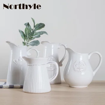 

European classical ceramic vase wedding decoration porcelain flowerpot for flowers home decoration clay handmade flower bottle