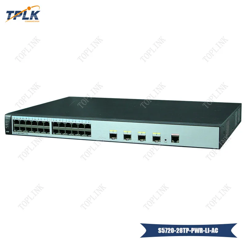 S5720 28TP PWR LI AC 24 порта Ethernet 10/100/1000 2 Гига SFP и двойного назначения или PoE + 370 Вт POE 110/220