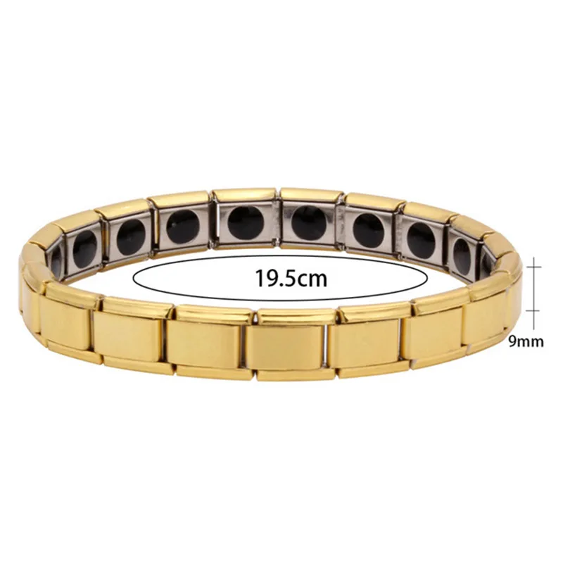 

Fashion Titanium Steel Therapy Health Care Bracelet Magnetic Energy Relief Pain Bracelets For Men Women Couple