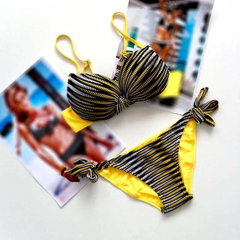 

New Hot Summer Bikini Sexy Striped Bikini Swimsuit Beachwear Swimwear Women Push Up Bikini Bathing Suit Plus Size