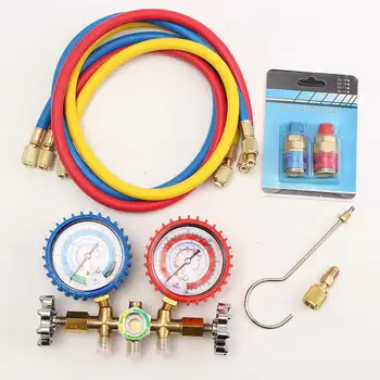 

R12 R22 R134A HVAC A/C Refrigerant Manifold Gauge Charging Hose Couplers Kit Pressure Vacuum Testers Set Car Repair