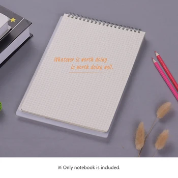 

B5 Size Spiral Book Coil Notebook Grid Transparent PVC Cover for Sketch Diary Memo Simple Notebooks Office and School Stationary
