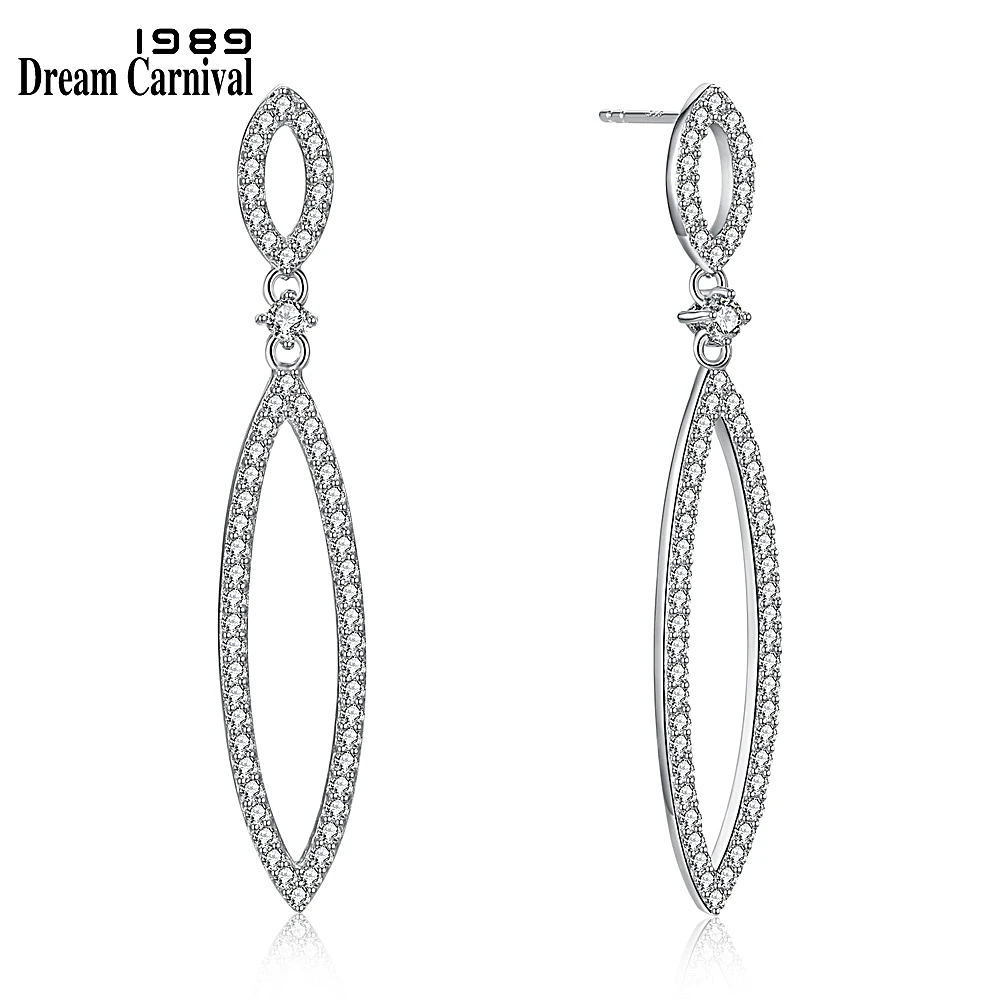

DreamCarnival 1989 Recommend Sterling Silver Zirconia Drop Earrings for Women New Year Christmas Party Must Have Gift SE18030-1S