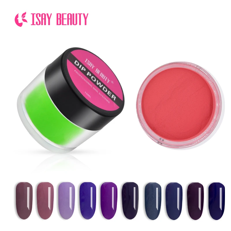 ISAYBEAUTY 10g/Jar Dip Powder No Lamp Cure Nails Dipping Powders Summer