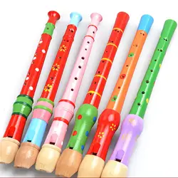 Деревянные дети Музыкальные инструменты Флейта обучающая помощь Игрушки для маленьких детей раннего детства Монтессори дошкольной