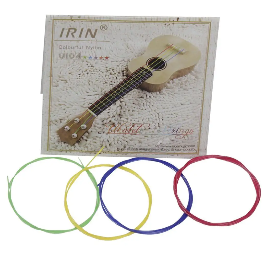 4 шт. радужные красочные нейлоновые струны для укулеле U104 Струны для Гитары Струны для укулеле Серебристые белые части и аксессуары набор