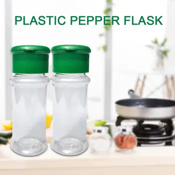 

100ML 2Pcs Plastic Salt Pepper Vinegar Oil Cruet Shaker Jar Clear Bottle Pot Kitchen Gadget Accessories moedor de pimenta