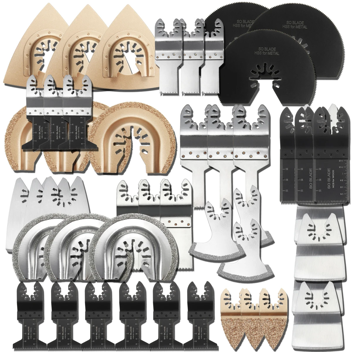 

56Pcs Multitool Saw Blade Oscillating Blade Multi Tool Saw For Renovator For Bosch,Fein Multimaster Wood Cutting Accessories Kit