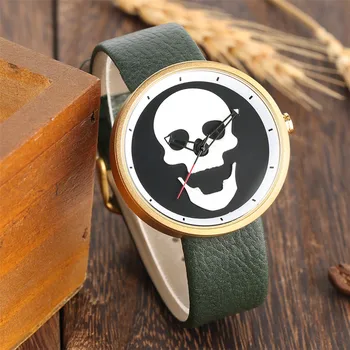 

Steampunk Mens's Watch Quartz Leather Mens Wristwatch Cool Skull Analog Dial reloj para hombre Clock Man Top Brand Luxury