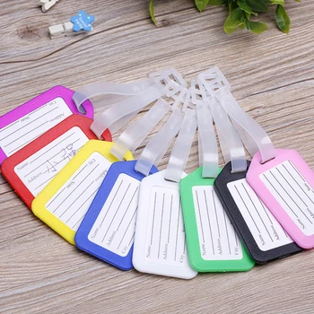 

1PC Plastic Luggage Tag Holder Labels Strap Name Address ID Suitcase Bag Baggage Labels Travel Luggage Tags Free Shipping