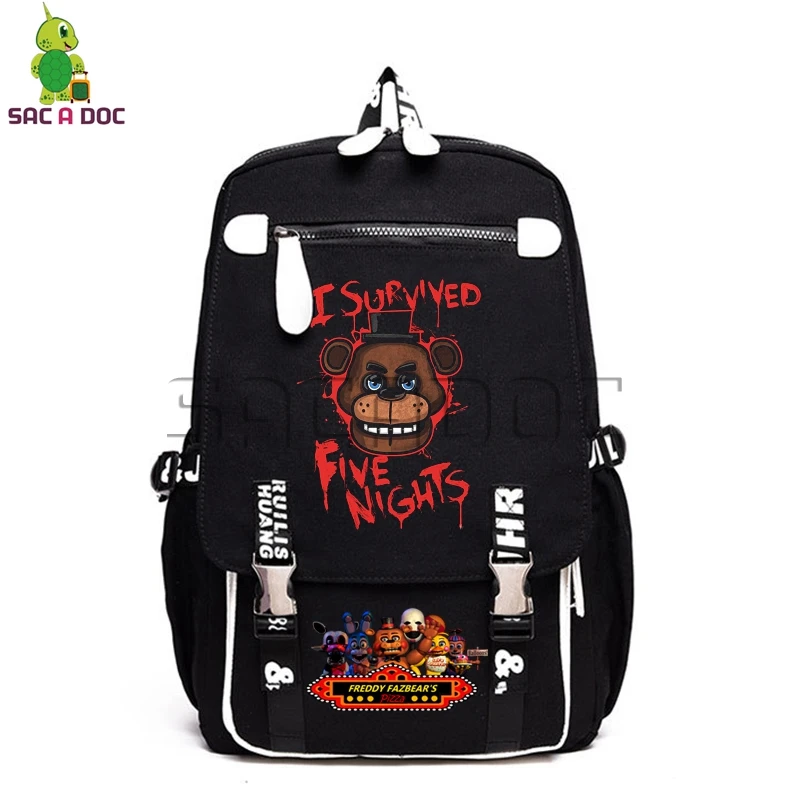 

Anime Five Nights At Freddy's Canvas Backpack Bonnie Fazbear Freddy Chica School Bags Women Men Laptop Travel Backpacks