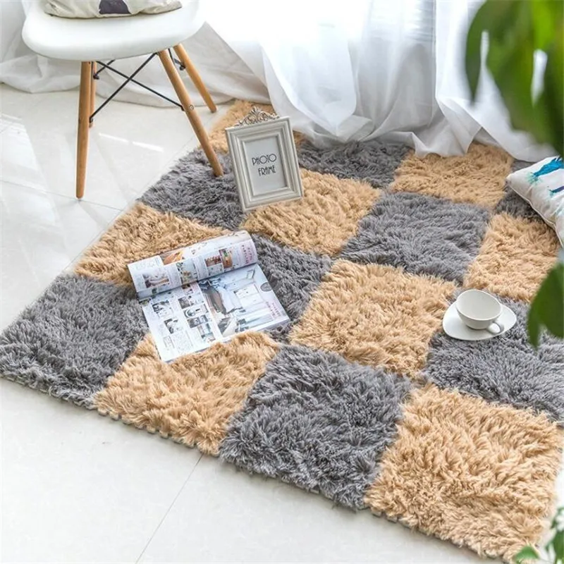

1PC DIY EVA Foam Puzzle Floor Mat Long Villi Mat Plush Soft Anti-slip Rugs Door Mat Carpet for Living Room Kid Playmat 30x30cm