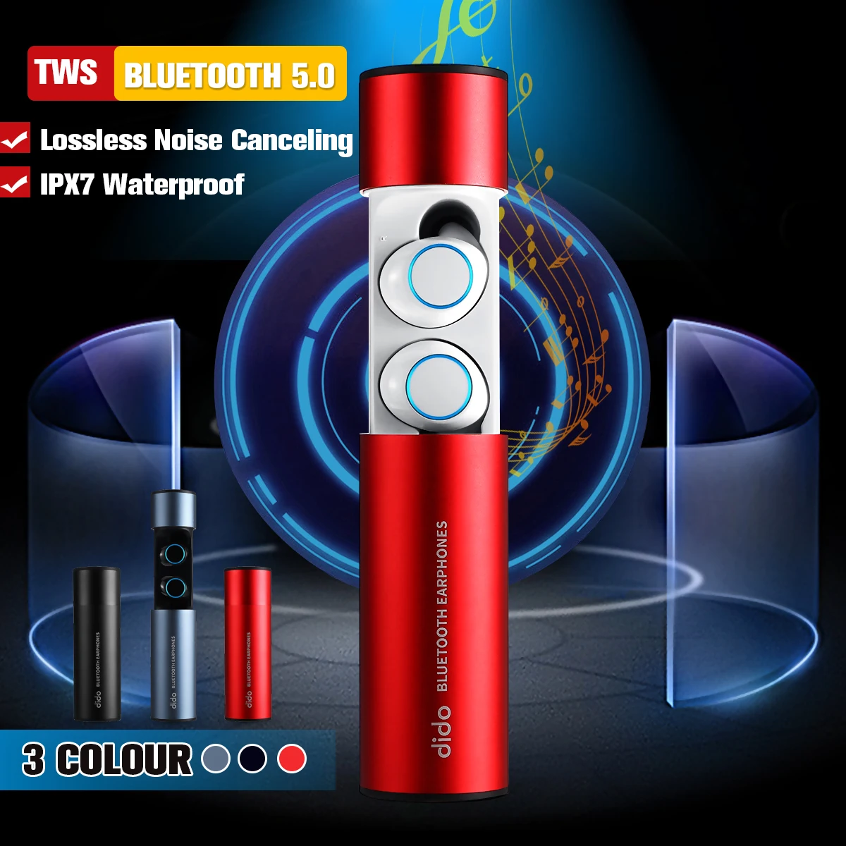 

Sport bluetooth 5.0 Earphones True TWS IPX7 Waterproof Earbuds Wireless Stereo Headset with Charging Box Mic for Smartphone