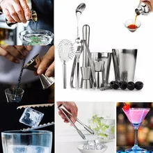 14 шт. нержавеющая сталь шейкер для смешивания коктейля напиток бармен Browser Kit баров набор инструментов Профессиональный бармен инструмент