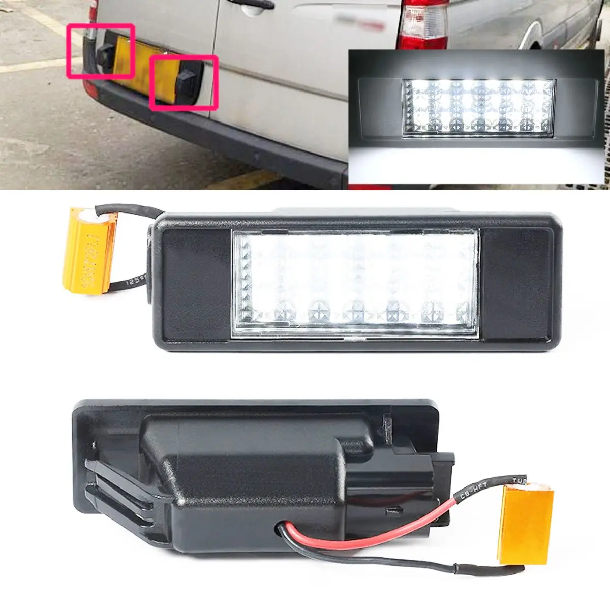 

2pcs LED Car License Plate Light for Mercedes for Benz Sprinter W906 VITO W639 VIANO W639 Licence Plate Light Tail Rear Lamp