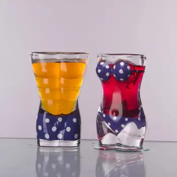 

30ml Mini Women Mens Personality Human Body Shape Transparent Glass Cups Beer Mug Body Cup Drink Cup Bar Nightclub Wine Glass