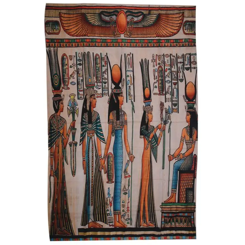 

Best Egyptian Decor Collection, Egyptian Papyrus Depicting Queen Nefertari Making an Offering to Isis Picture Wall Hanging Tap