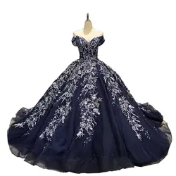 Лидер продаж, специальное кружевное свадебное платье, Королевский синий цвет, свадебное платье с длинными рукавами, свадебное платье
