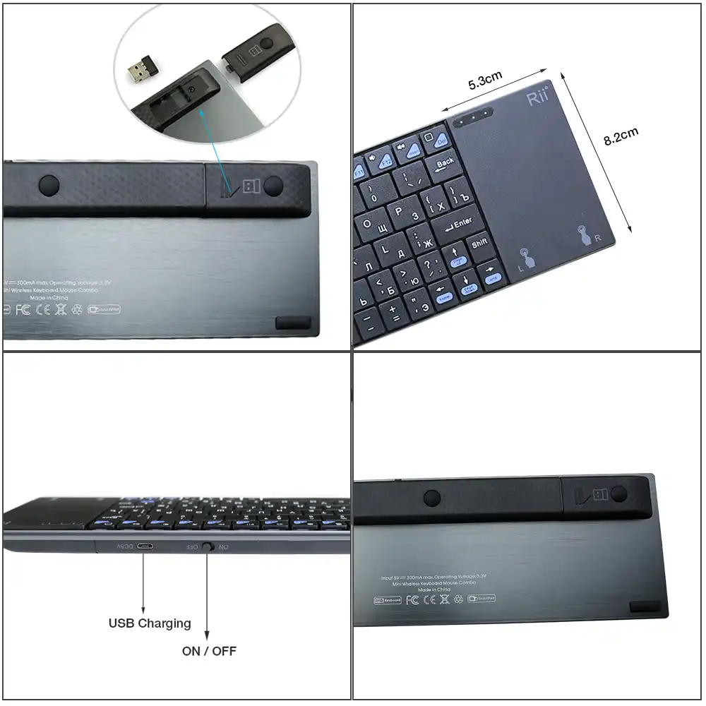 Беспроводная мини клавиатура Rii I12Plus 2 4 ГГц русская английская испанская немецкая