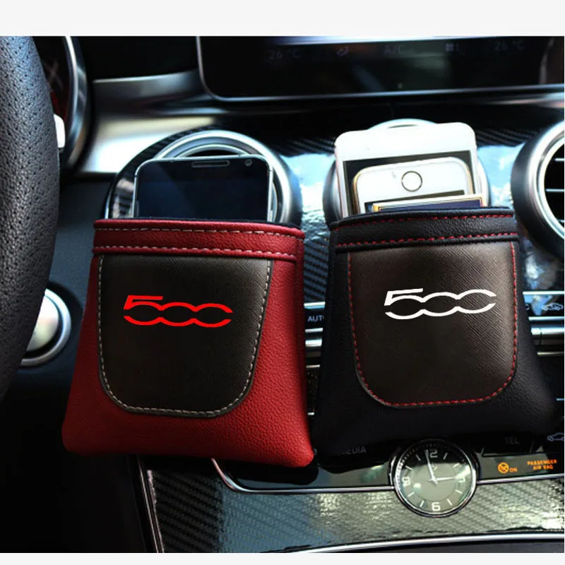 Clip on Air Outlet Car Air Vent Stow Tidy Storage Pu Leather Bag Coin Bag Case Car Phone Holder For Fiat 500 Car Styling Clip on Air Outlet Car Air Vent Stow Tidy Storage Pu Leather Bag Coin Bag Case Car Phone Holder For Fiat 500 Car Styling