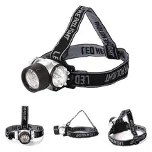 

Sliver Hiking LEDs Adjustable 14 Head Camping Hands Hunting Camping Fishing Headlamp Black Light Free etc White Fishing